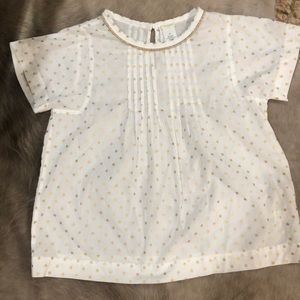 Girls Crewcut Gold Foil Polka Dot top